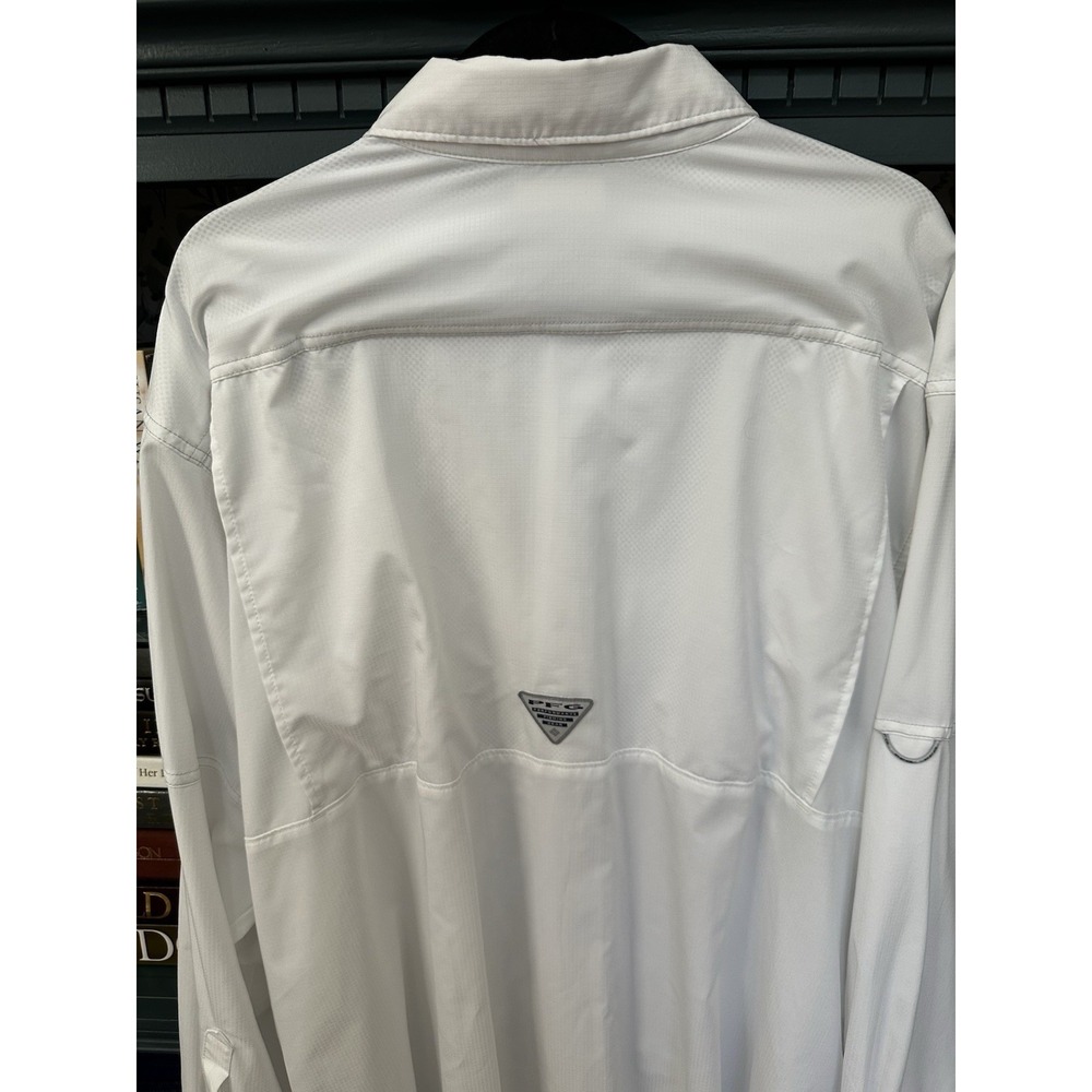 Columbia PFG Shirt Mens 2XL White Button Up Fishing Performance Vented Long Slv - Picture 9 of 14
